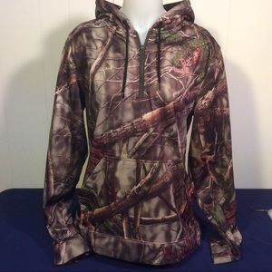 Huntworth Oaktree Camouflage Womens 1/4 zip hoodie
